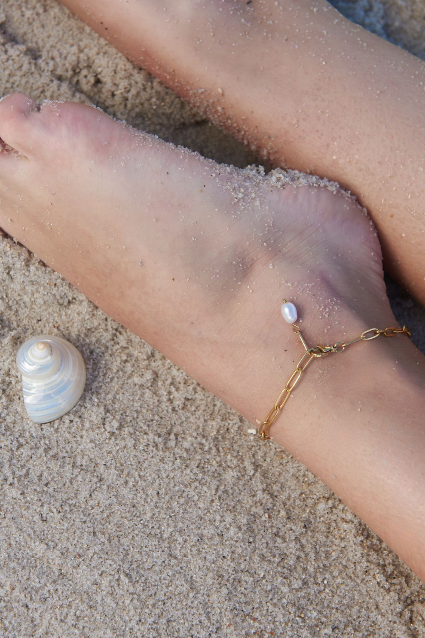 Talita Pearl Drop Chain Anklet - 图片 2
