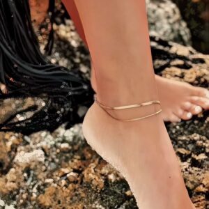 Enya Herringbone Chain Anklet