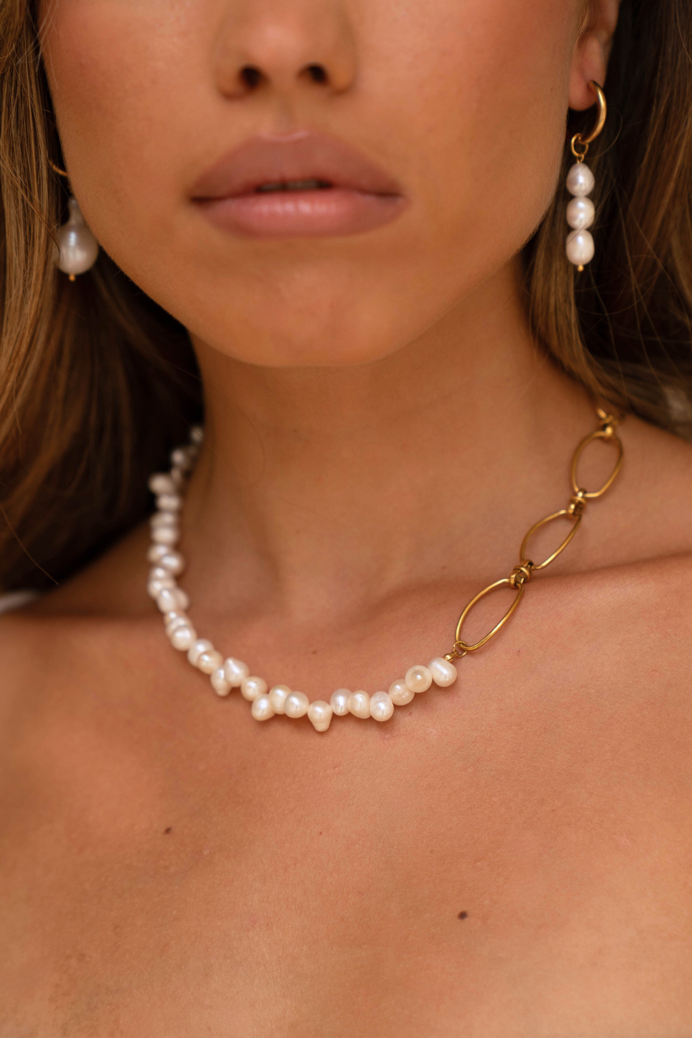 Ximena Pearl Chain Necklace - 图片 3