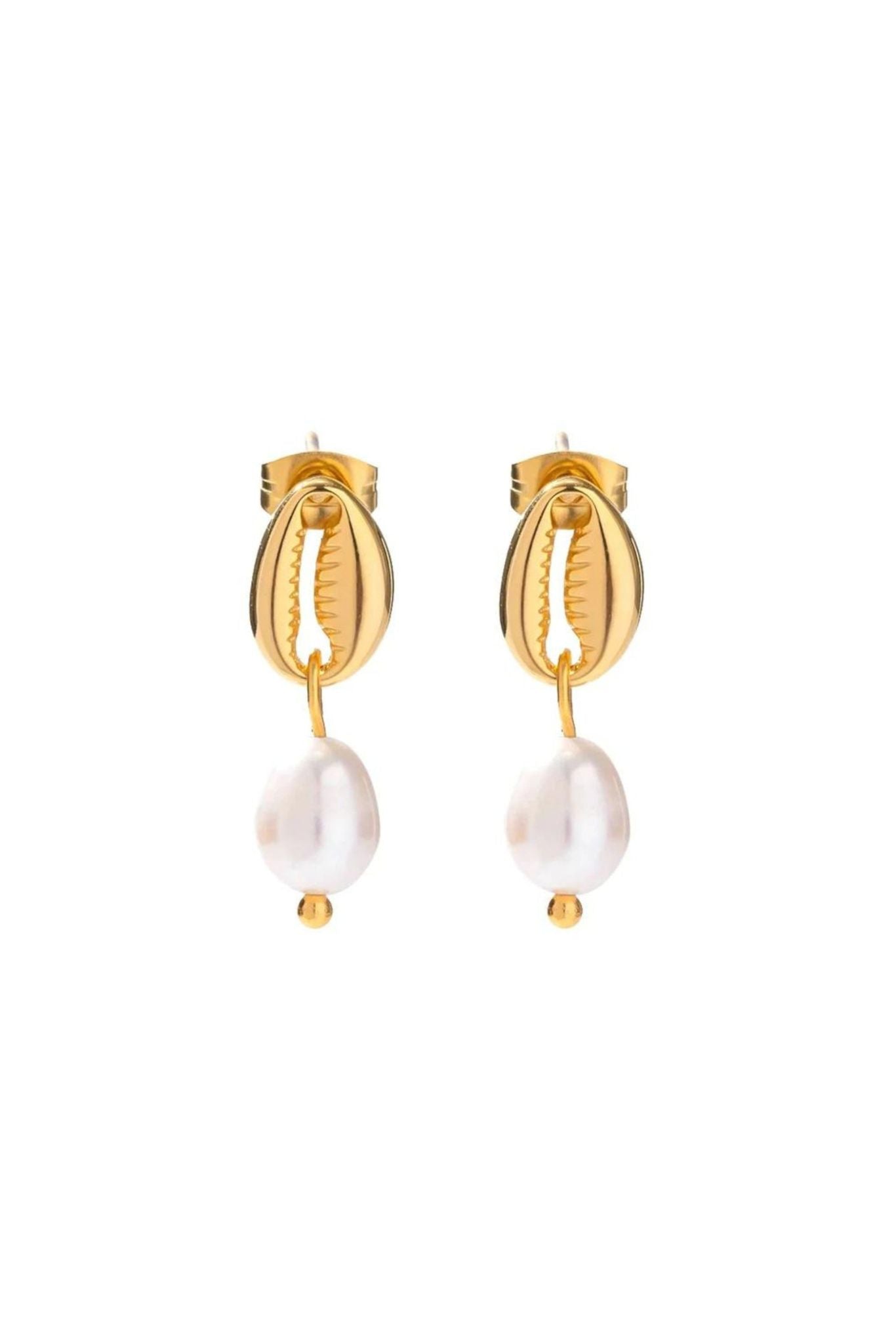Inaya Pearl Drop Shell Earrings