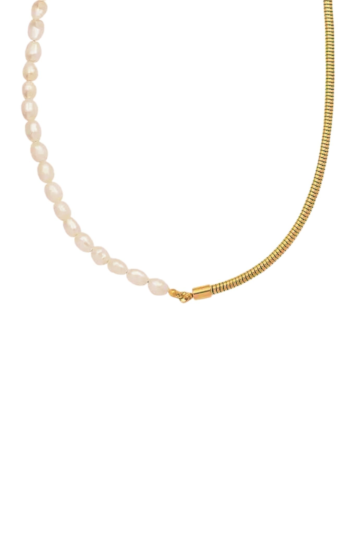 Rayna Pearl Flex Snake Chain Necklace